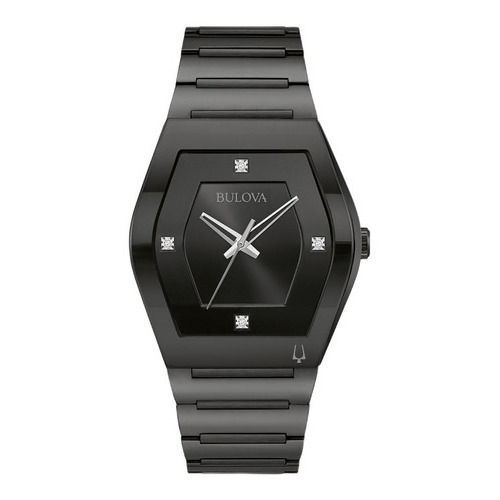Reloj Bulova Black Gemini Para Caballero Original E-watch Color de la correa Negro Color del bisel Negro Color del fondo Negro
