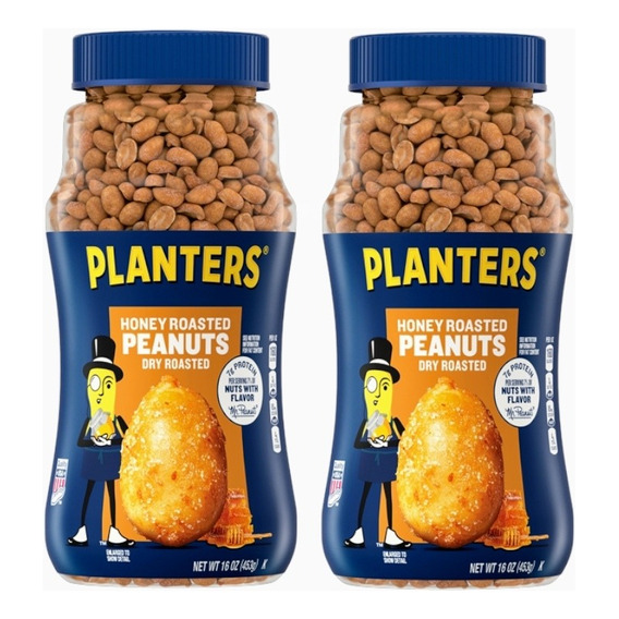 2 Frascos De Cacahuates Planters De Miel Honey De 453 Gr C/u