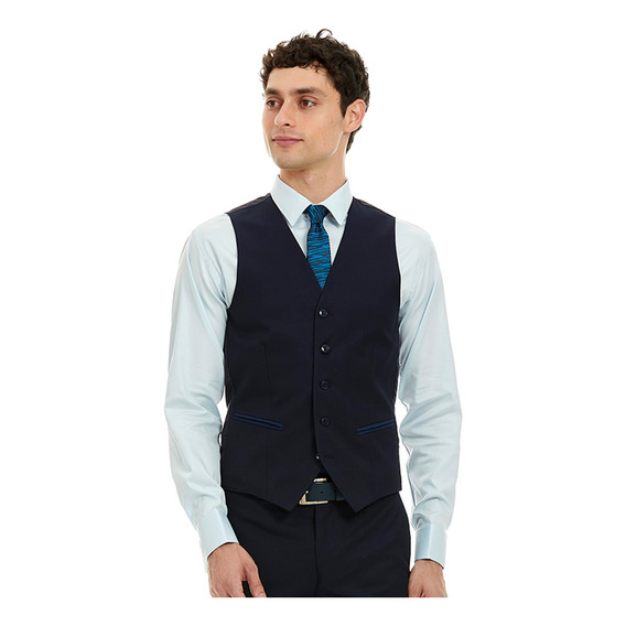 Chaleco Separates Hombre Tejido Liso Azul Vittorio Forti