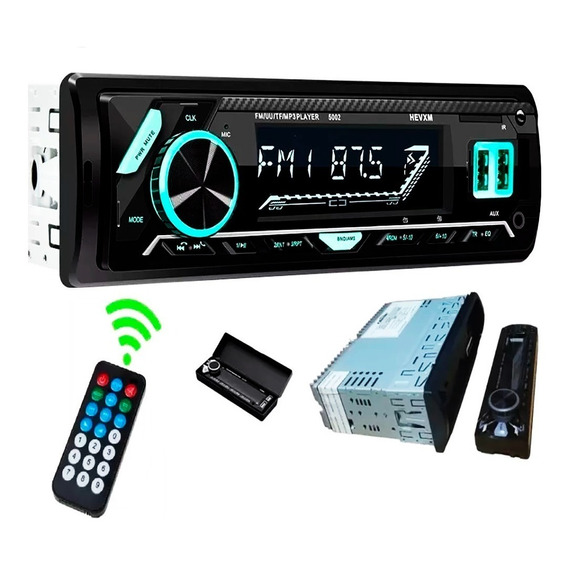 Auto Radio  1din Mp3 Bluetooth 2usb Desmontable Control Remo