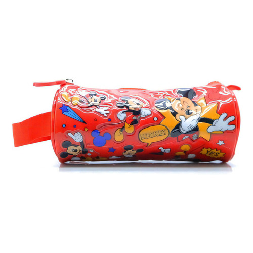 Cartuchera Escolar Tubo Mickey Mouse Disney Comic Color Rojo Liso