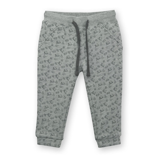 Pantalón Buzo De Niño Full Print Gris (06m A 4a)