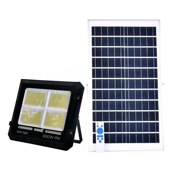 Foco Solar 600w De Exterior + Panel Solar Y Control Remoto