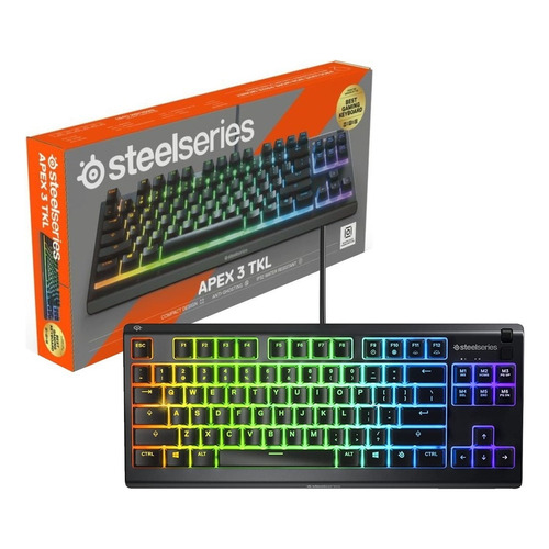 Teclado Steelseries Apex 3 Tkl Rgb Teclado Negro Idioma Inglés Uk