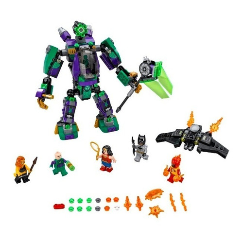 Set de construcción Lego DC/Super Héroes Lex Luthor mech takedown 406 piezas  en  caja