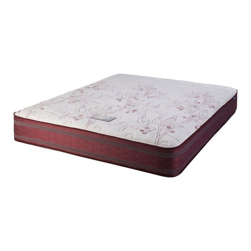 Colchón 2 1/2 plazas de resortes Suavestar Resorte Insignia Rouge blanco y rojo - 140cm x 190cm x 31cm con doble pillow top