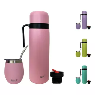 Set Termo 750ml + Mate Acero Termico. Bombilla Regalo.