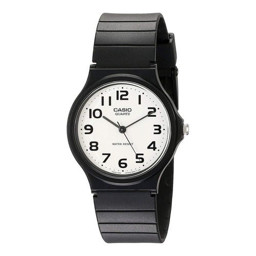 Reloj pulsera Casio MQ-24 con correa de resina color negro - fondo blanco