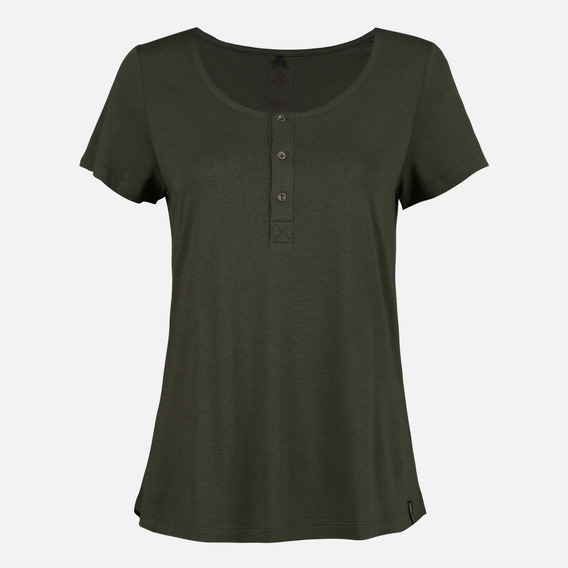 Polera Mujer Mamboo Verde Militar Haka Honu