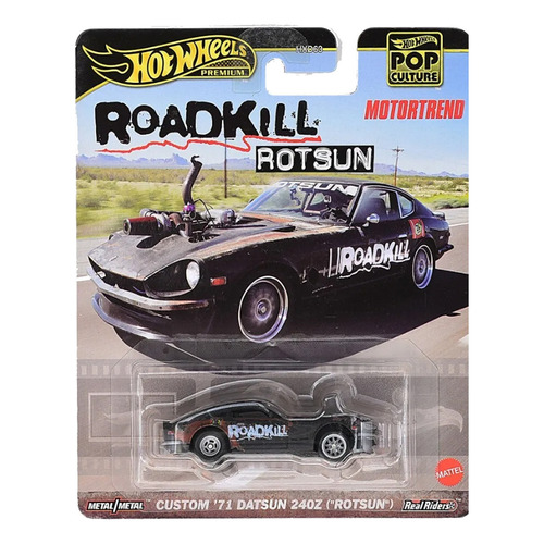 Hot Wheels Premiump Pop Culture Roadkill Datsun 240z Rotsun Color Negro