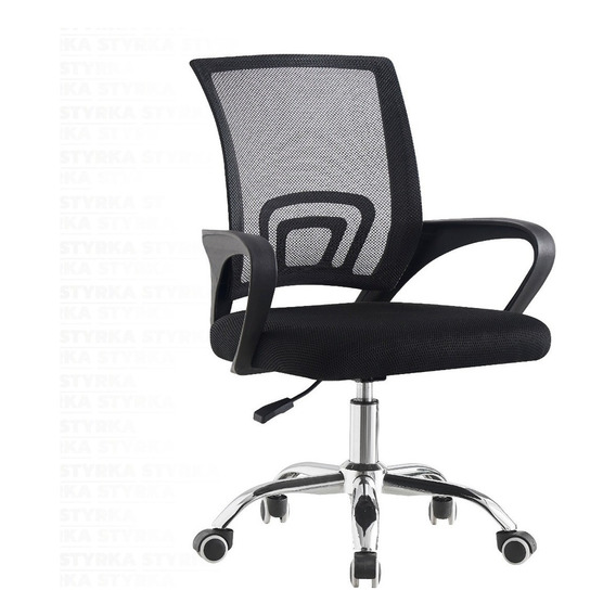 Silla De Oficina Ejecutiva Styrka Mod Bilbao Ergonómica Color Negro