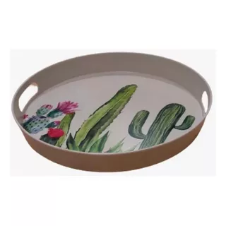 Bandeja Fibra De Bamboo Anji Cactus Circular Cocina Deco Cas