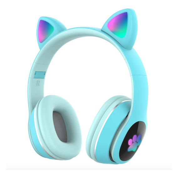 Auriculares Bluetooth Inalámbricos Gato Orejas Luz Led 