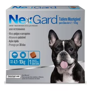 Nexgard Comprimido Antiparasitário Contra Pulgas E Carrapatos Para Cachorro De 4kg A 10kg