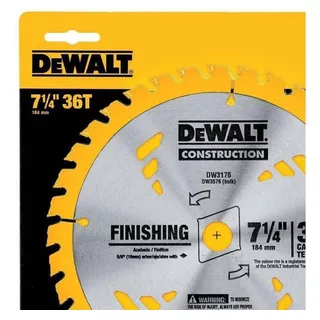 Disco De Serra Circular 7 1/4  36 Dentes Dw3176 Dewalt