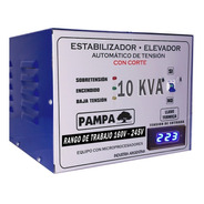 Estabilizador Elevador De Tensión Pampa Herramientas 10kva 10000va Entrada Y Salida De 220v Azul/blanco