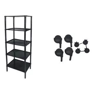 Organizador Rectangular Repisa 5 Estantes Black + 4 Ruedas