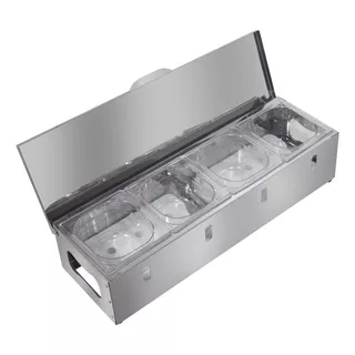 Condimentadora Pizzarola Profissional 4 Cubas Refrigerada Cor Inox