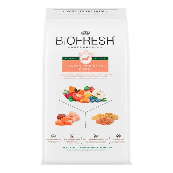 Alimento Biofresh Super Premium para perro adulto de raza mini y pequeña sabor carne, frutas y vegetales en bolsa de 15kg