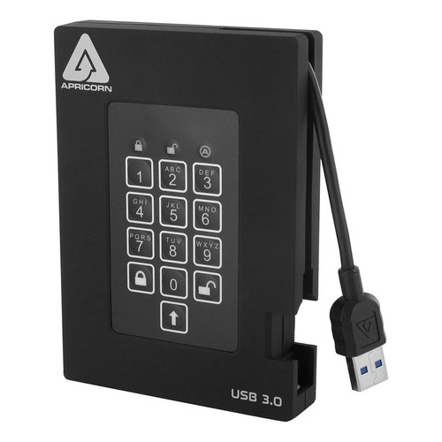 Apricorn 2tb Aegis Padlock Fortress Fips 140-2 Nivel 2 Vali. Color Negro