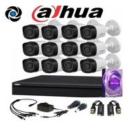 Kit Seguridad Dahua Dvr 16ch + 12 Camara 1080p+ Disco +balun