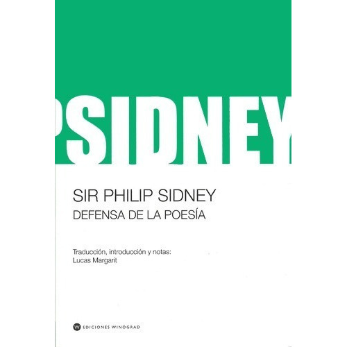 Defensa De La Poesía, De Philip Sidney. Editorial Winograd, Tapa Blanda En Español