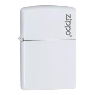 Encendedor Zippo Lighter Classic White Matte Logo Blanco