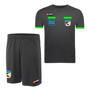Kit 1 Camisa Preta Arbitro Futebol + Short Árbitragem Juiz
