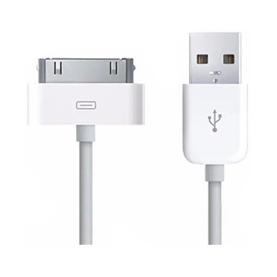 Cable Compatible iPhone 4 iPad 2 3 4 Usb Datos 30 Pines Color Blanco