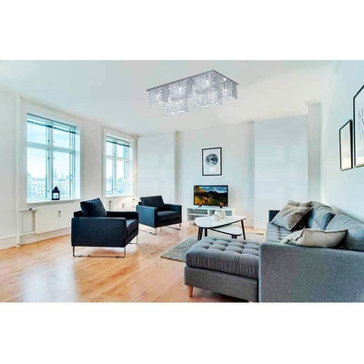 Plafon Rectangulo Cubitos 10 Luces G9 Deco Moderno Mg Acero