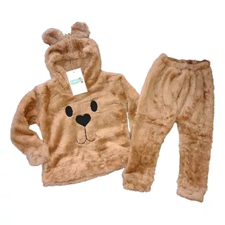 Conjunto Buzo Pantalon Bebe Osito Oso Abrigado Teddy Premium