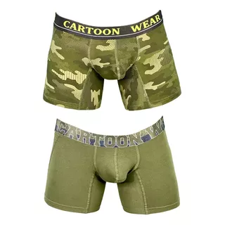 Dupack Boxer Largo Hombre Algodón Cartoon Wear Militar