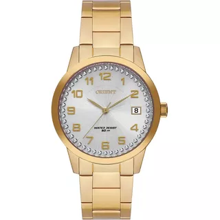 Relógio Orient Feminino Original Nota Fgss0120p1kx Cor Da Correia Dourado Cor Do Bisel Dourado Cor Do Fundo Prateado