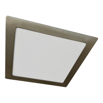 Plafon Embutir Led 18w Acero Cuadrado Panel  Luz Desing