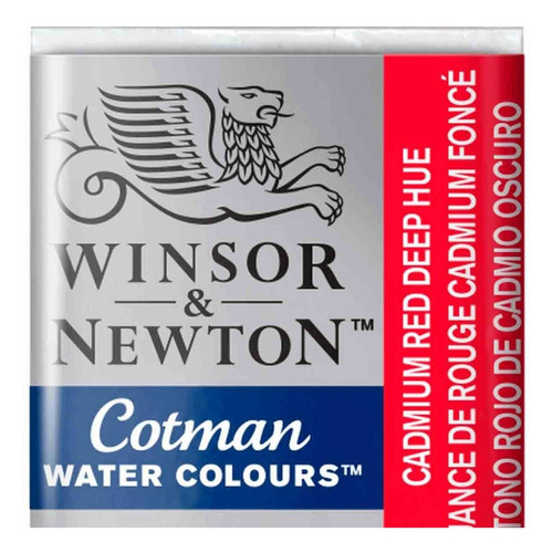Tableta Watercolor Cotman W&n 098, color rojo cadmio, tono profundo