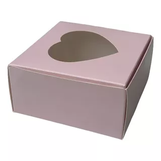 Caja Rosa Visor Corazon Bombones Chocolates Lenceria 10 Unid