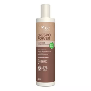 Shampoo Crespo Power Hidratação Intensa 300ml - Apse Vegano 
