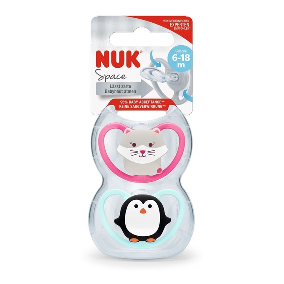 Nuk Chupete Space X2 Silicona 0-6/6-18/18-36m Varios Modelos