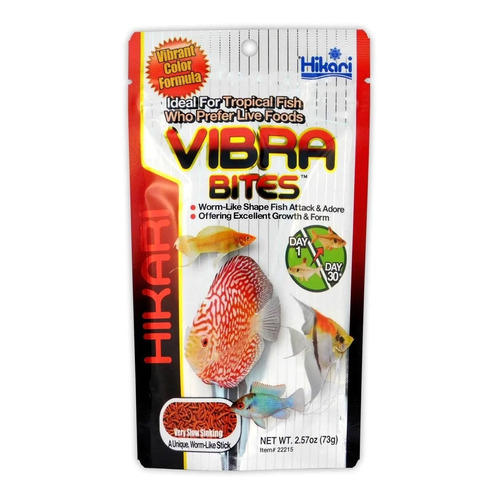 Alimento Hikari Vibra Bites 73 Gr Bloodworms P/pez Tropical