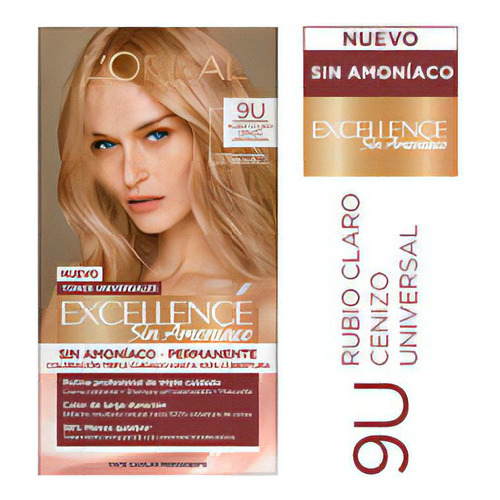  L'Oréal Excellence Coloracion triple cuidado sin amoníaco Rubio Claro Universal 9u