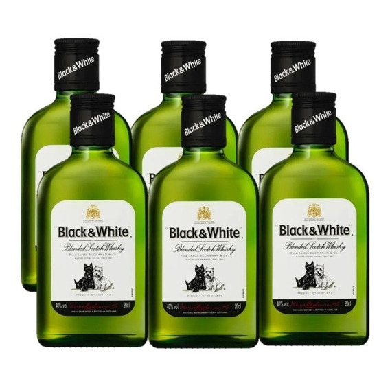 Whisky Black & White 200 Ml 6 Pack (paquete De 6 Piezas)