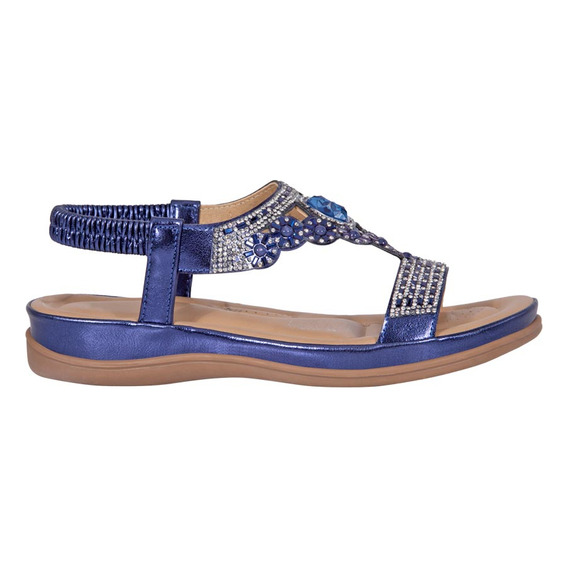 Sandalia Huarache Chancla Para Dama Vi Line Azul Ws22