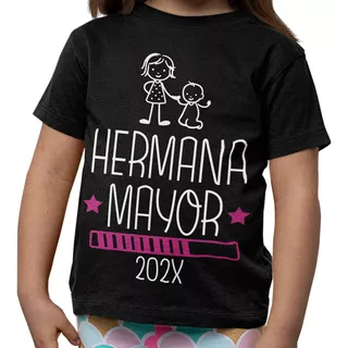 Playera Negra Personalizada Hermano Ó Hermana Mayor