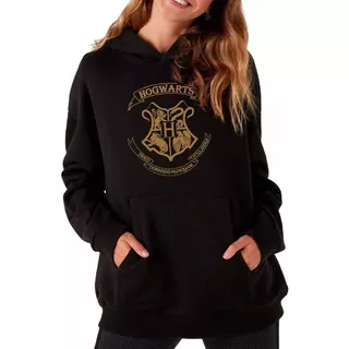 Blusa De Frio Feminino Hogwarts Moletom Canguru E Capuz