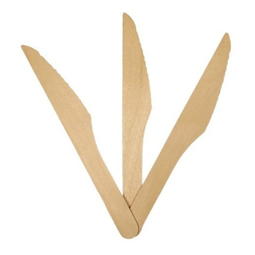 Cuchillos De Madera Bamboo Dentados De 17cm X 25 Unidades Color Marrón claro