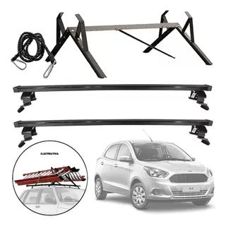 Kit Porta Escadas + Rack Teto Longlife Ford Novo Ka Após 14