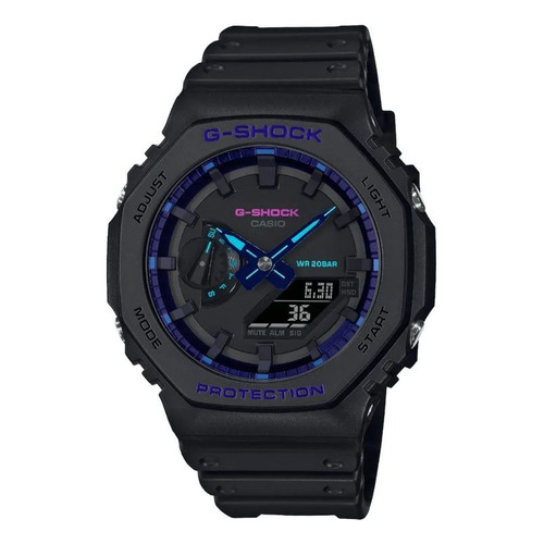 Reloj Casio G-shock Ga-2100vb-1acr Para Caballero. Color de la correa Negro