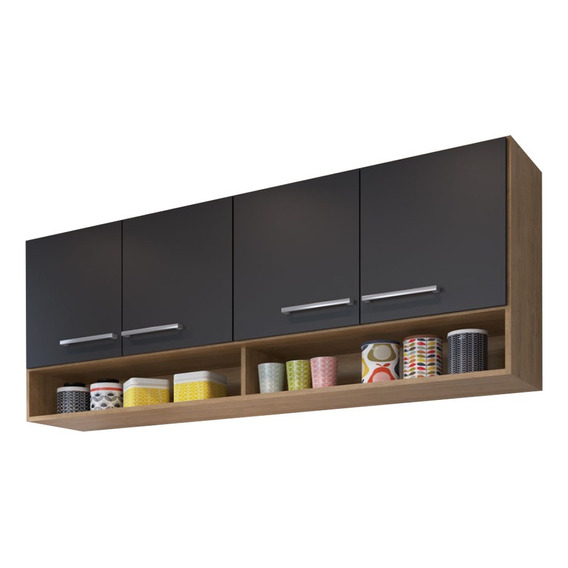 Mueble De Cocina Aereo Alto 4 Puertas 2 Estantes 100% Mdp