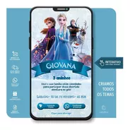 Convite Aniversario Virtual Personalizado Interativo Frozen - R