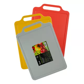 Set X 3 Tablas Plásticas Para Picar Cortar Color Yesi Color Surtidas